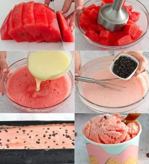 Watermelon ice cream