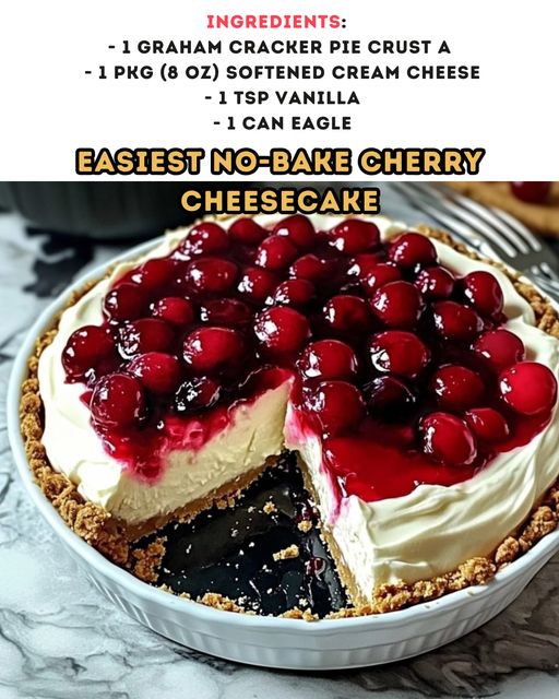 Easiest No-Bake Cherry Cheesecake