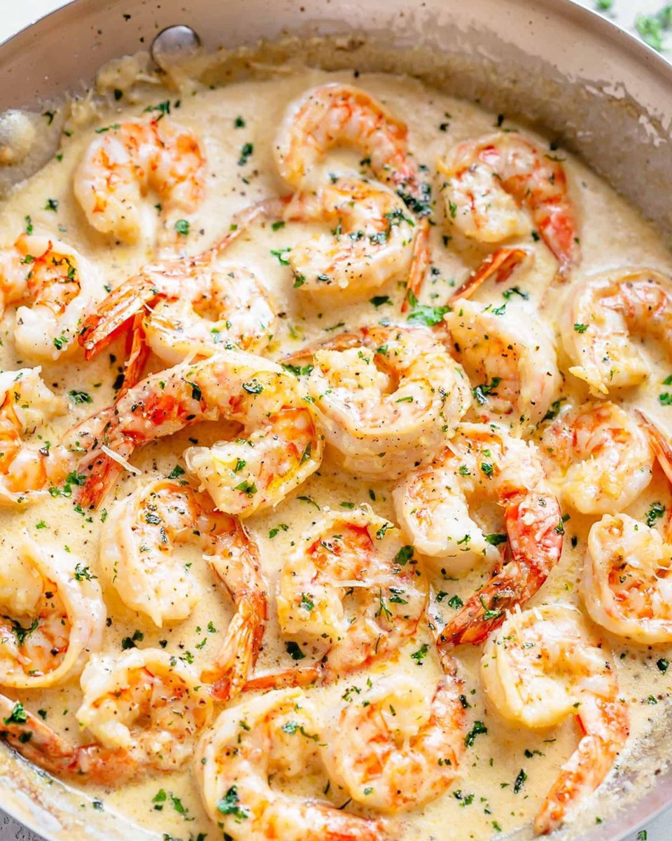 Shrimp Tortellini with Lemon Garlic Cream Sauce