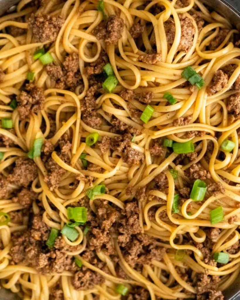 Mongolian Ground Beef Noodles