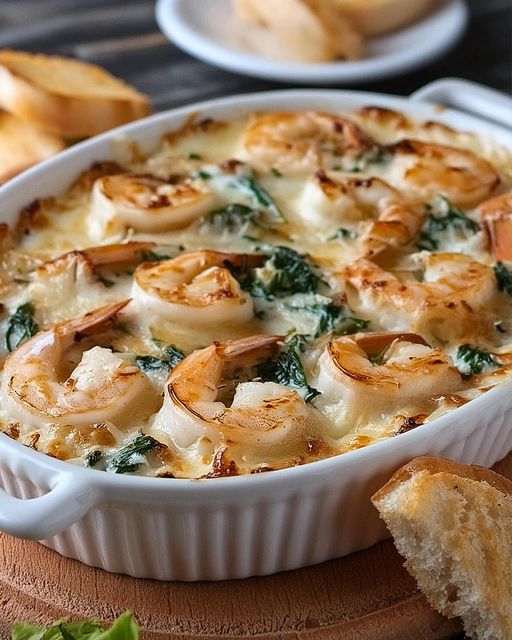 Creamy Shrimp and Crab Spinach Dip