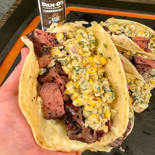 Grilled Steak Elote Tacos