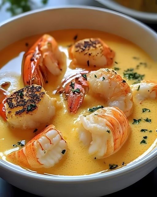 Seafood Bisque with Crab, Shrimp, and Lobster