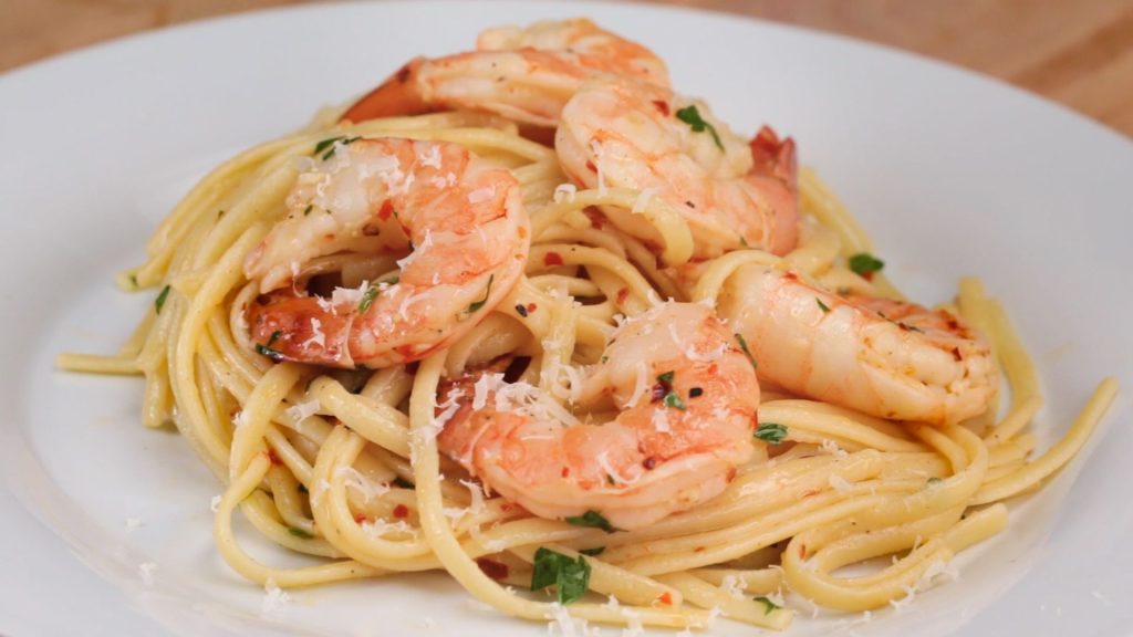 Lemon Garlic Shrimp Linguine