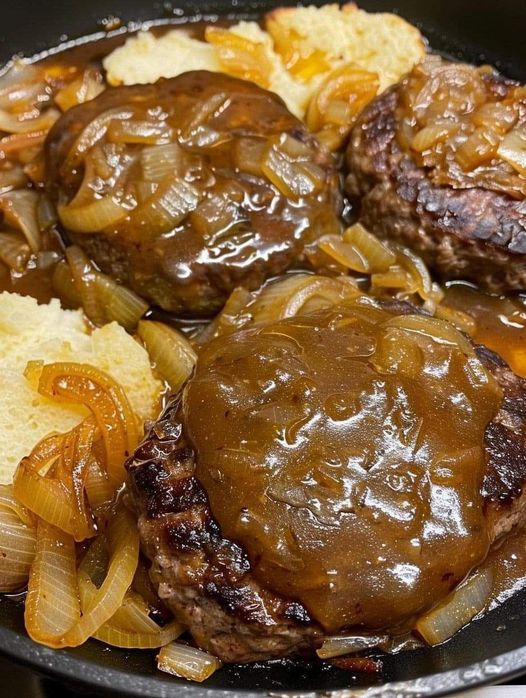 Hamburger Steak with Creamy Onion Gravy